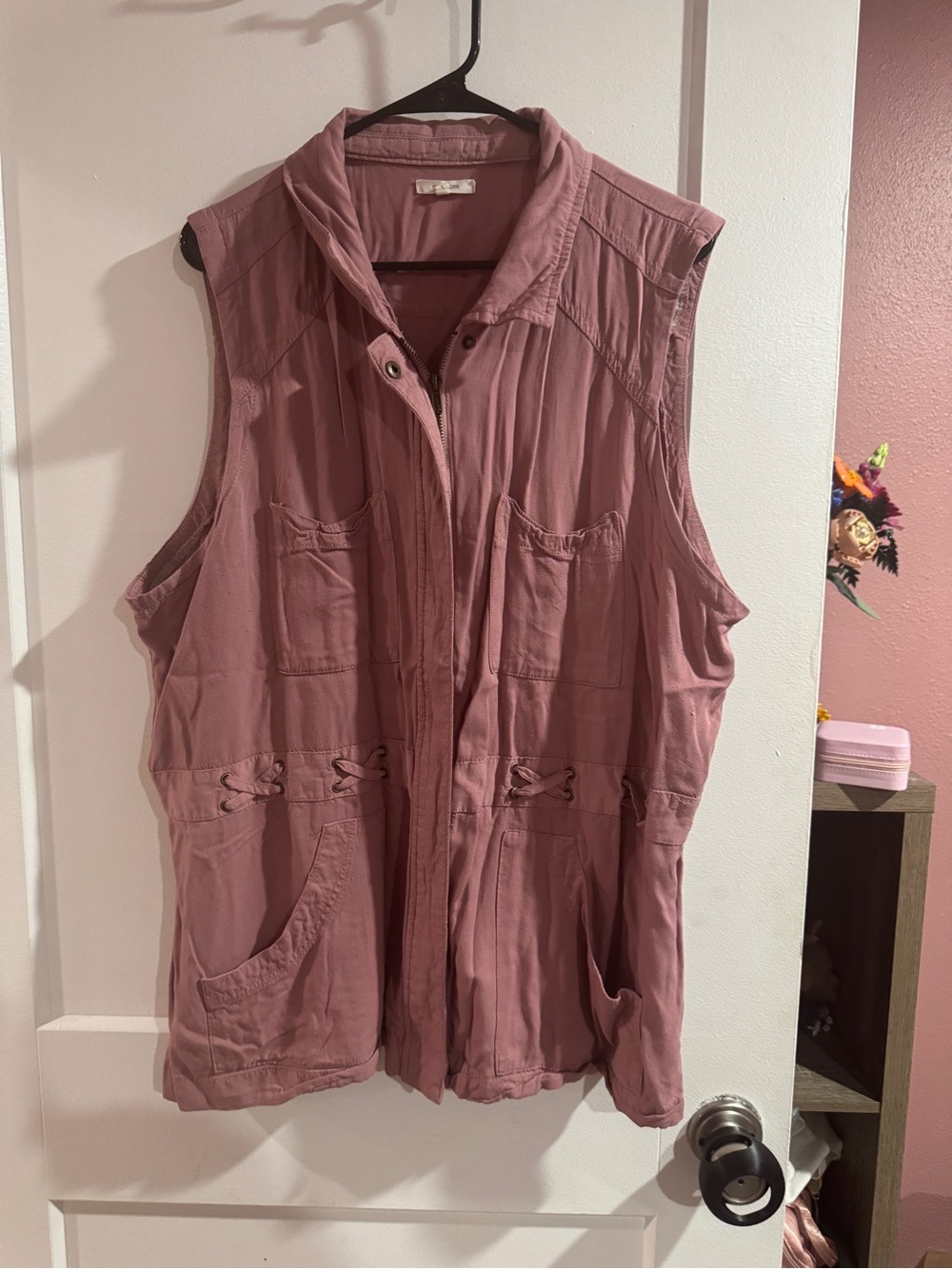 Maurice’s Mauve Utility Vest with Front Pockets
